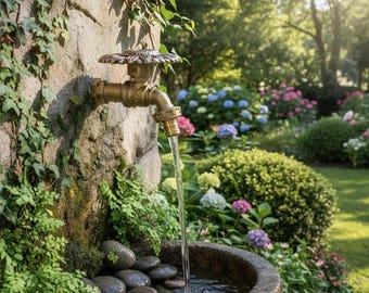 Faucet Sunflower Brass Garden Vintage Tap Spigot Water Home Decor Living Outdoor