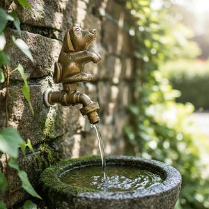 Faucet Yard Vintage Garden Brass Dog Spigot Tap Water Home Decor Living outdoor