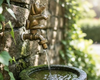 Faucet Yard Vintage Garden Brass Dog Spigot Tap Water Home Decor Living outdoor