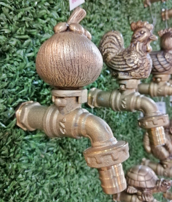 Faucet Mangosteen Brass Garden Tap Spigot Vintage Fruit Water Etsy