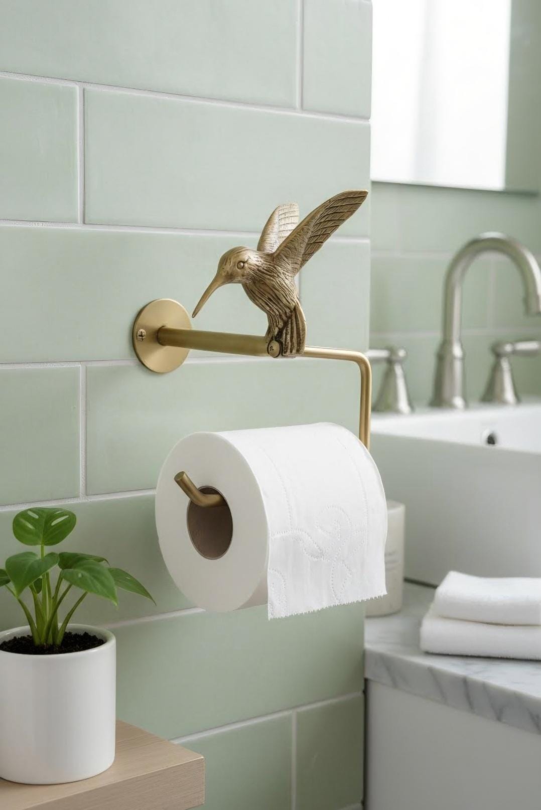 Porte-Papier Toilette Mural En Laiton Bronze Antique – Support Rouleau Élégant Style Vintage Pour Salle De Bain