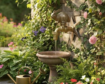 Faucet Brass Rabbits Vintage Garden  Spigots Tap 1/2" Outdoor Living Home Yard
