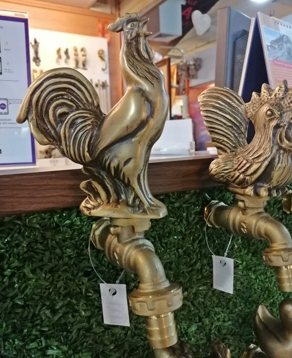 Faucet Brass Garden Rooster Spigot Vintage Yard Tap Water Home Etsy