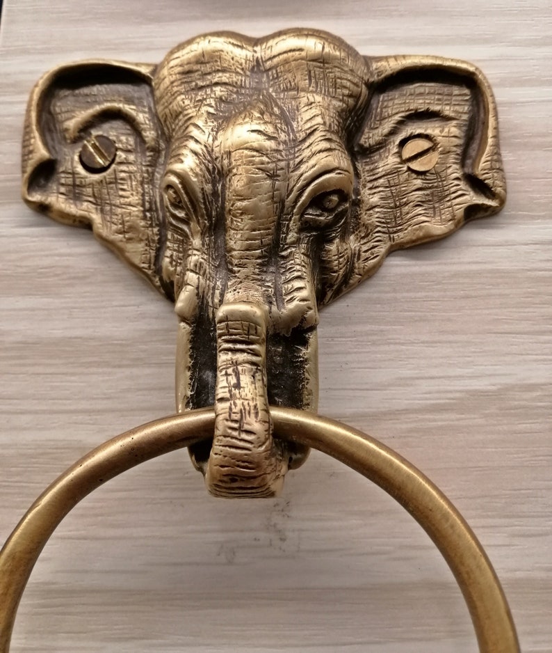 Elephant Figurine Brass Drawer Handle Pulls Knobs Door Etsy