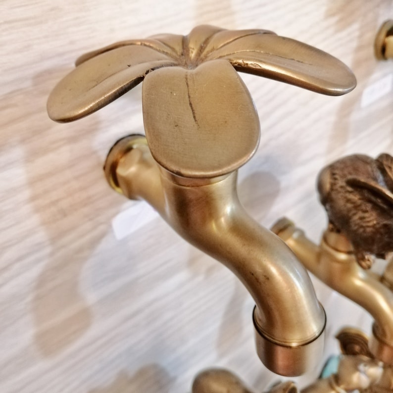 Plumeria Spigots Water Brass Basin Sink Tap Faucet Vintage - Etsy