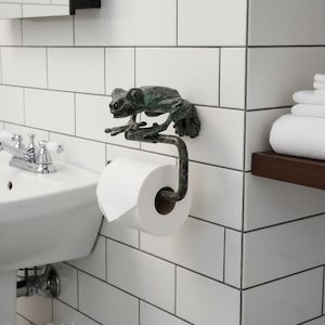 Grün Frosch Vintage Toiletten Messing Rolle Seidenpapier Halter hängen Wand Wohnkultur