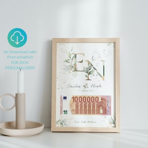 Regalo de Boda "Primer Millón", Presente, Dinero, Imprimible