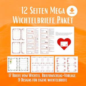 grosses Wichtelpost-Paket  zum selbst ausdrucken, PDF, Wichtel, Wichtelbriefe, Umschlag