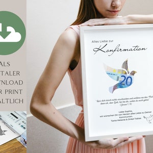 Geldgeschenk Konfirmation  personalisierbar,mit Namen