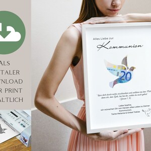 Geldgeschenk Kommunion  personalisierbar,mit Namen