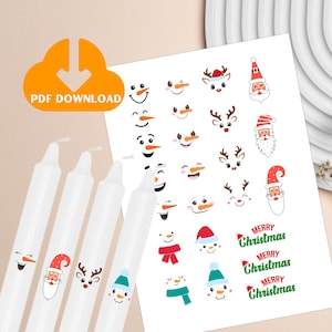 Kerzentattoos Advent, Kerzensticker, Adventskranz, Kerzenaufkleber, PDF, Sofort Download