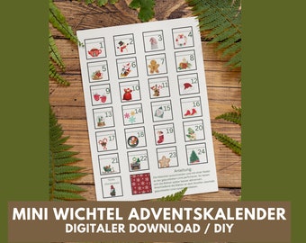 ミニ Advendtskalender für Wichtel zum selbst ausdrucken、PDF、Wichtel、Wichteltüre