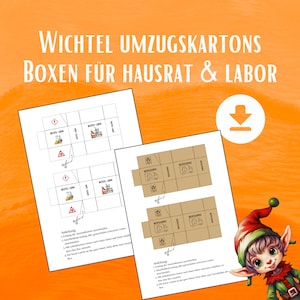 Umzugskartons für die Wichteltüre zum selbst ausdrucken, PDF, Wichtel, Wichteltüre