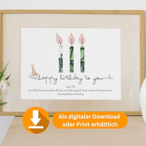 Geldgeschenk Geburtstag  personalisierbar,mit Namen personalisert