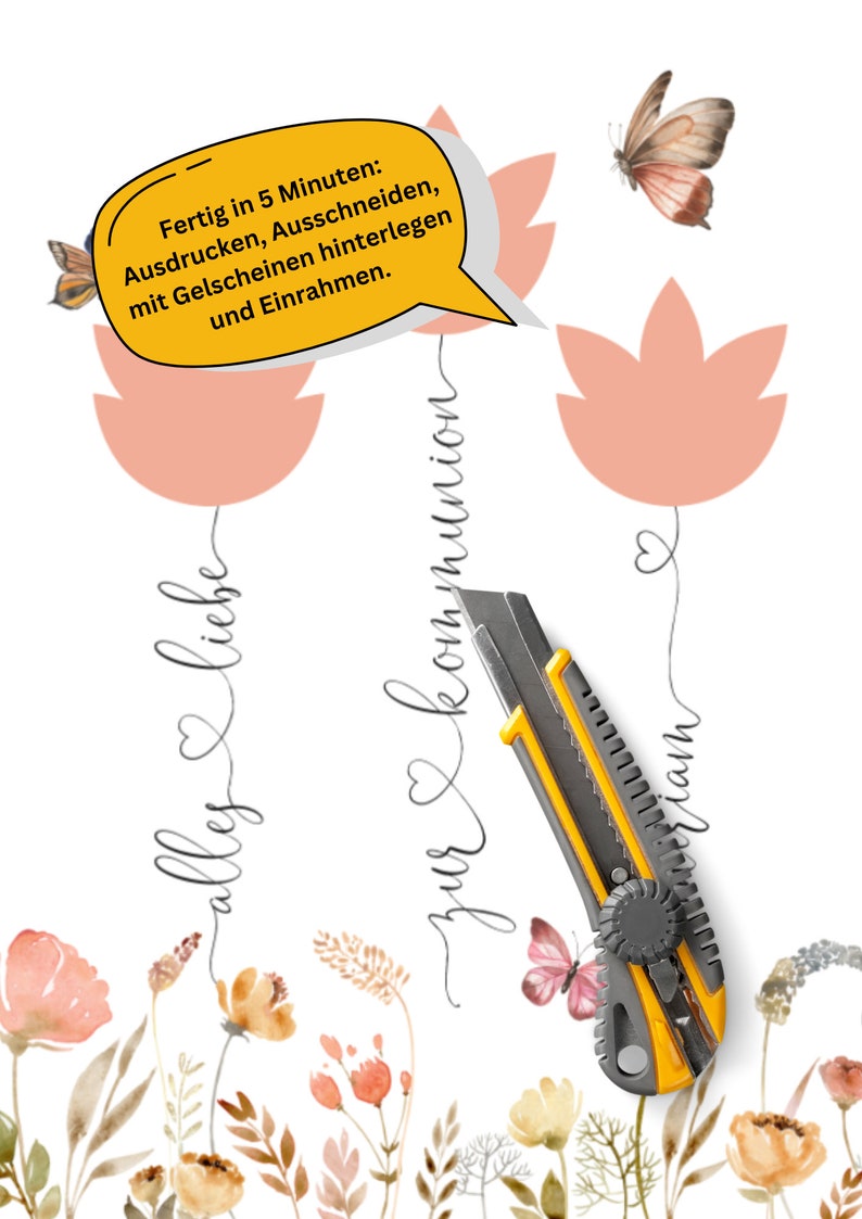 Geldgeschenk Konfirmation personalisierbar,mit Namen Bild 6