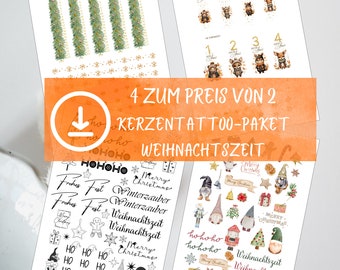Kerzentattoos 4er パケット、ヴァイナハテン
