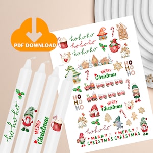 Kerzentattoos Wichtelzeit, Weihnachten, Kerzensticker, Adventskranz, Kerzenaufkleber, PDF, Sofort Download