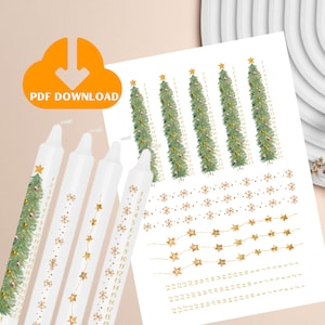 Kerzentattoos Advent, Kerzensticker, Adventskranz, Kerzenaufkleber, PDF, Sofort Download