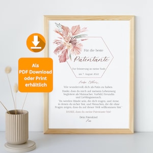 Regalo para Padrino o Madrina, Bautizo, Bautismo, imprimible