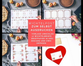 grosses Wichtelpost-Paket zum selbst ausdrucken, PDF, Wichtel, Wichtelbriefe, Umschlag