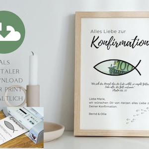 Geldgeschenk Konfirmation  personalisierbar,mit Namen