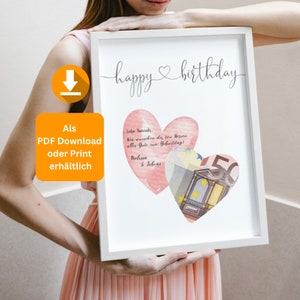 Geldgeschenk Geburtstag  personalisierbar,mit Namen personalisert