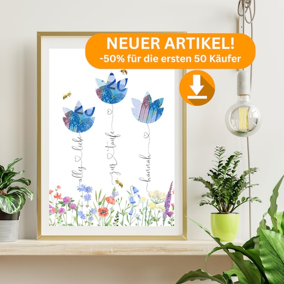 money present "Taufe", custom with name, print at home