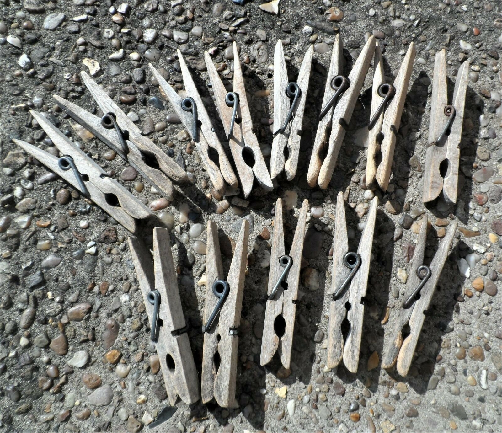 13 x Old Vintage WOODEN SPRING PEGS Clips Rustic Worn For Etsy