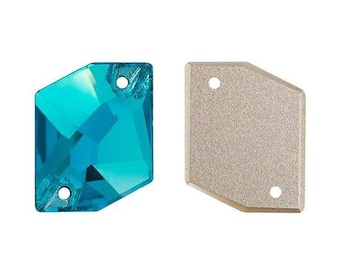 AQUAMARINE Cosmic Glass Sew on Rhinestone