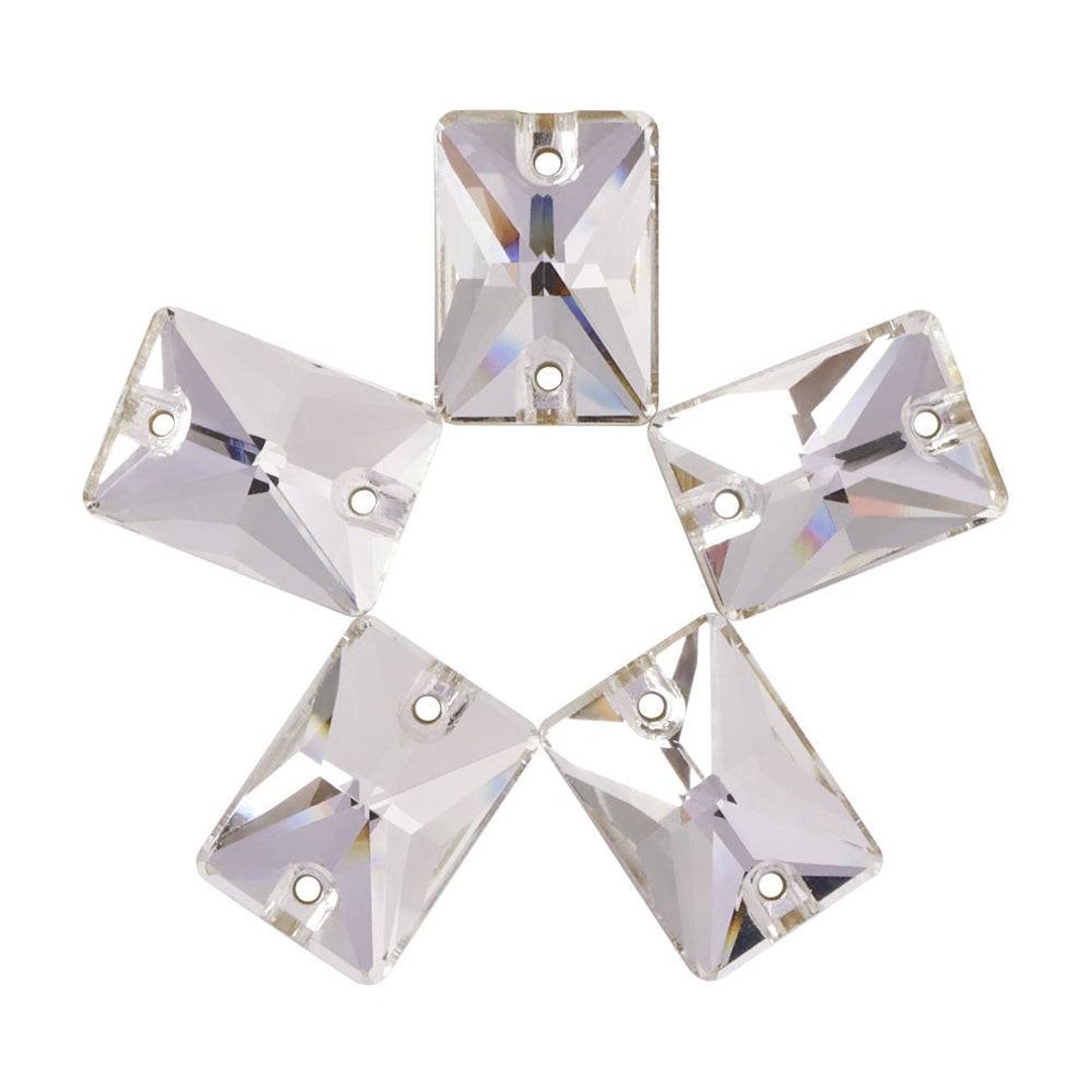 Crystal Clear Rectangle Glass Sew on Rhinestone - High Quality Glass - Etsy