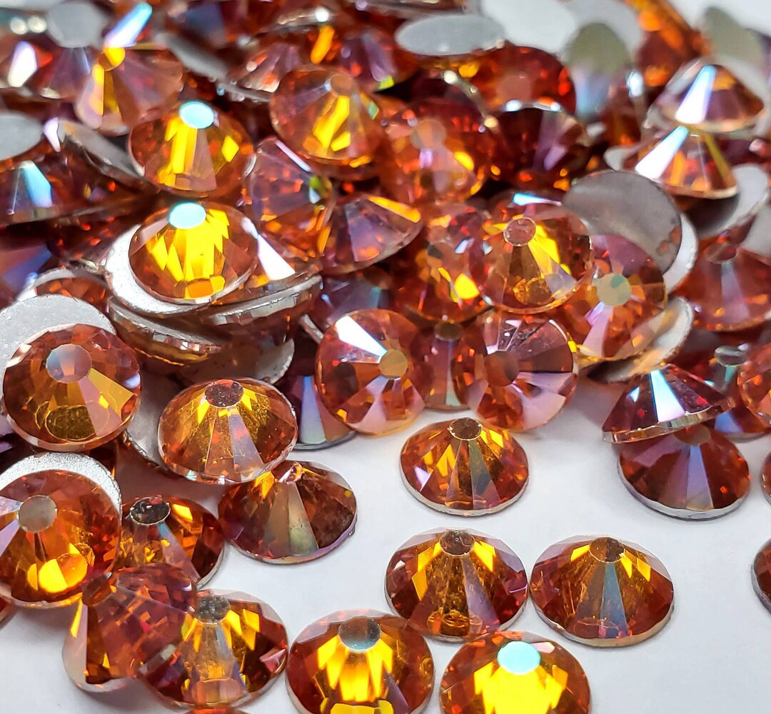 Amber Rhinestones High Quality - GLASS- Flat Back - Ss12 - Ss16 - Ss20 ...