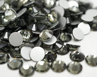 Black Diamond High Quality Rhinestones - GLASS- flat back - ss16 - ss20 - ss30 - (code #002)