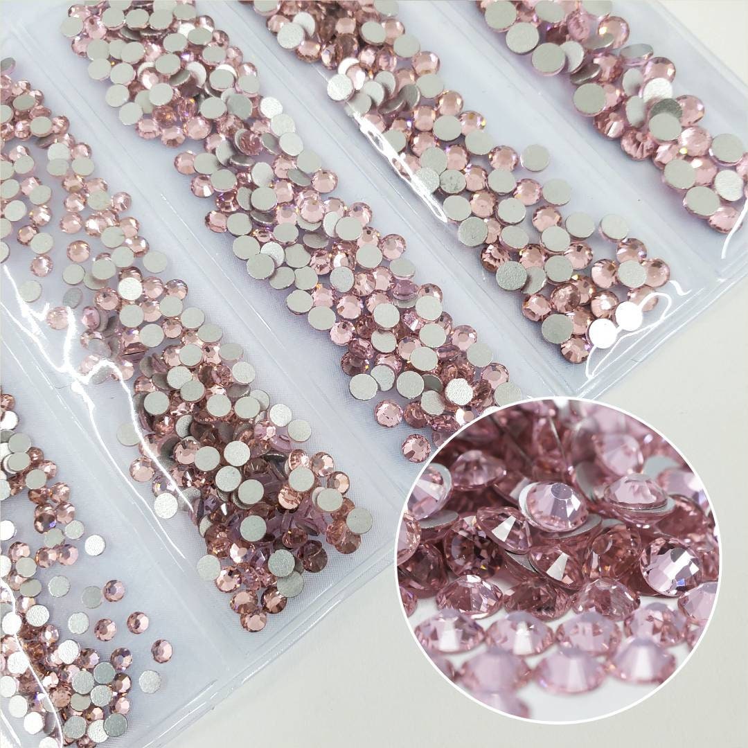 Multi-size Light Rose Rhinestones GLASS Flat Back for Nail Art 032 ...
