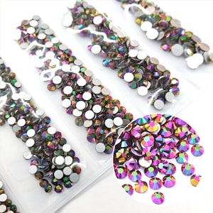 Multi-Size Metallic Rose Gold Rhinestones GLASS flat back for nail art 066 image 1