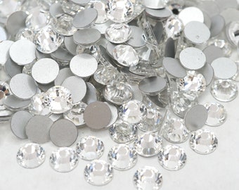 1440-Crystal Clear Rhinestones High Quality - GLASS- flat back - ss4 - ss40 - #001