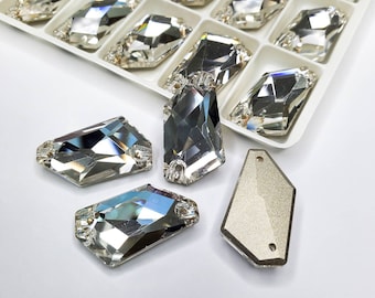 crystal ART Sew on Stones - Glass Sew on Rhinestone - 24pcs