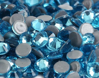 Aquamarine Rhinestones High Quality - GLASS- Hotfix - ss16 - ss20 - ss30 - (code #009)