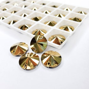 Aurum - RIVOLI Glass Sew on Rhinestone - high quality sewing Crystal