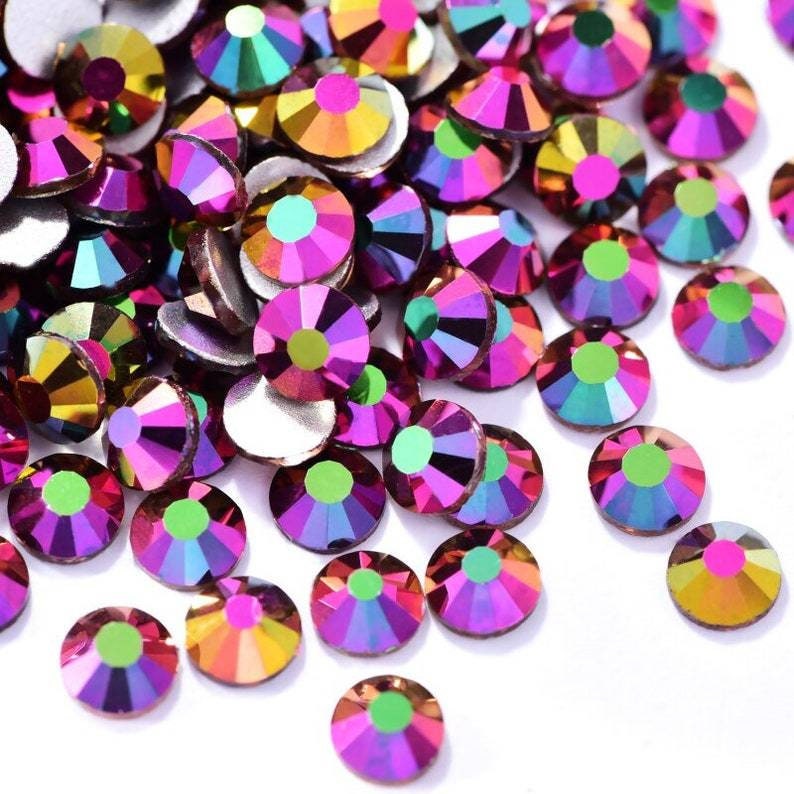 Multi-Size Metallic Rose Gold Rhinestones GLASS flat back for nail art 066 image 2