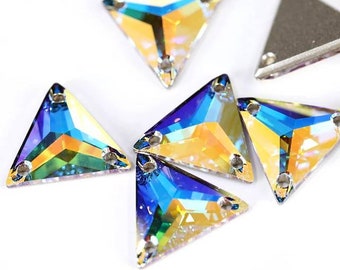 AB TRIANGLE Glass Sew on Rhinestone - Crystal AB