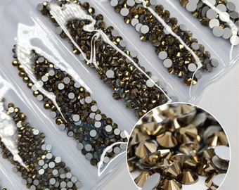 Multi-Size AURUM Rhinestones - GLASS- flat back for nail art #007