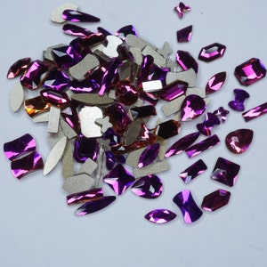 Violet Blue 100 Mix Shapes Nail Art Rhinestones GLASS - Etsy