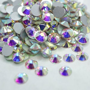 Ab Rhinestones 1440 Crystal AB Rhinestones High Quality - GLASS- Flat Back Ss4 - Ss40 ...
