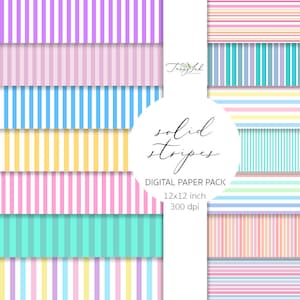 Pastel rayures papier numérique, papier rayé, papier à rayures roses, motif à rayures pastel, papier d’été, scrapbooking, rayures fond