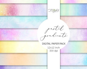 Pastel gradient digital paper, pink gradient paper, ombre gradient texture, grunge gradient background, scrapbooking, watercolor paper