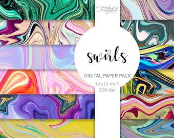 Wirbel digitales Papier, farbige Marmorpapier, Scrapbooking Papier, Marmor papier, Pastell rosa Marmor, Wirbel Muster, abstrakte Hintergrund
