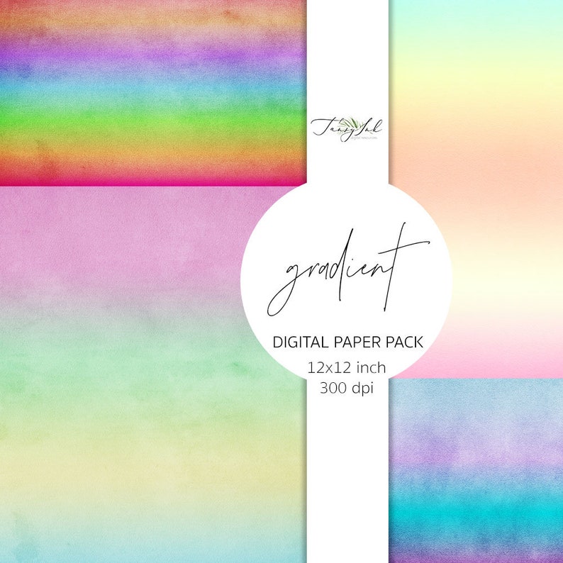 Gradient Filter Paper Gradient Digital Paper, Rainbow Gradient Paper, Pastel Gradient Pattern ...