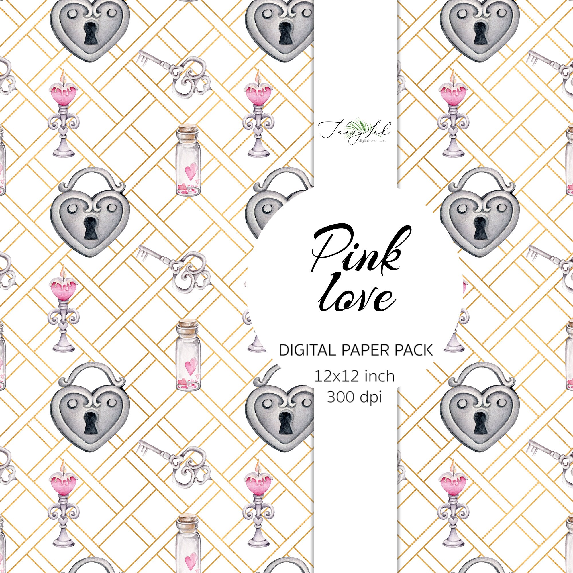Pink Love Digital Paper Seamless Paper Valentine Card - Etsy