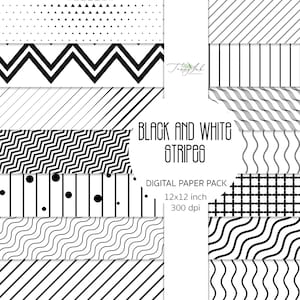 Black and white stripes digital paper, black pattern, white background, black stripes, geometric pattern, scandi backdrop, polka dots paper