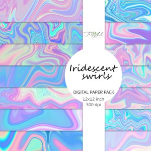 Rainbow Holographic Digital Paper, Iridescent Rainbow, Colorful Background,  Holo Paper, Abstract Rainbow, Unicorn Paper, Digital Crafting 